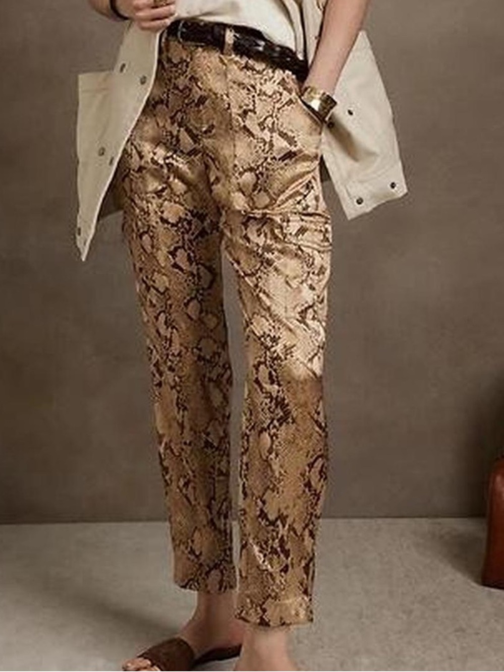 Banana Republic Allure 100% Silk Cargo Pant in Python